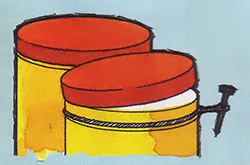 Tie a strong cord around the stuck jar lid just below the lid, slip a nail under the string, and twist.